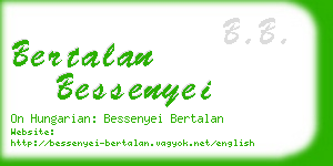 bertalan bessenyei business card